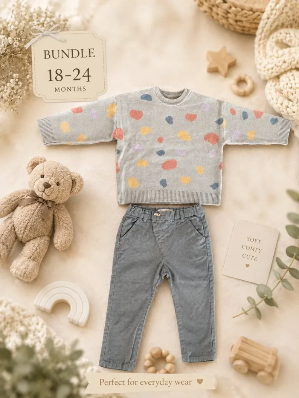 Zara Baby 2-Piece Sweater & Pants Outfit Bundle 18–24 Months